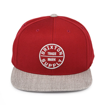 Casquette Snapback Oath III rouge-gris chiné BRIXTON