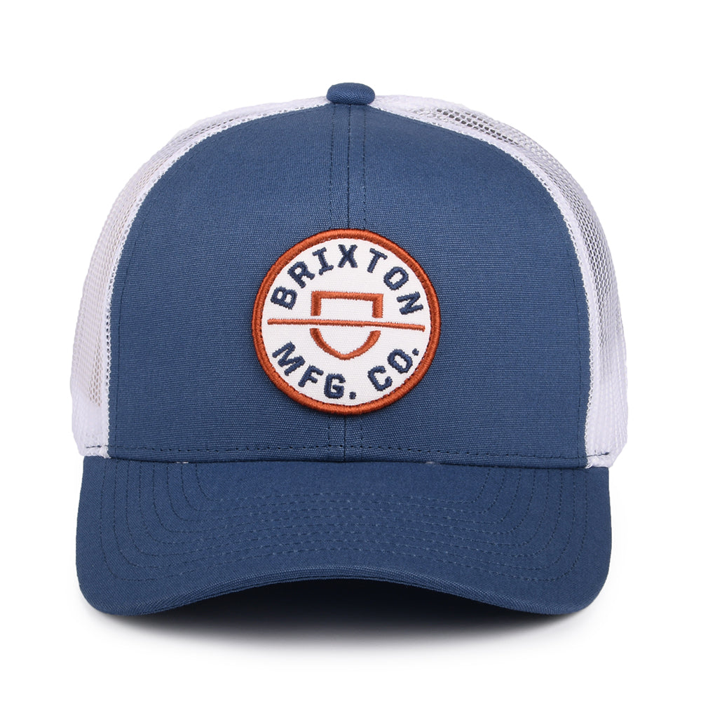 Casquette Trucker Crest NetPlus MP bleu ardoise-blanc BRIXTON
