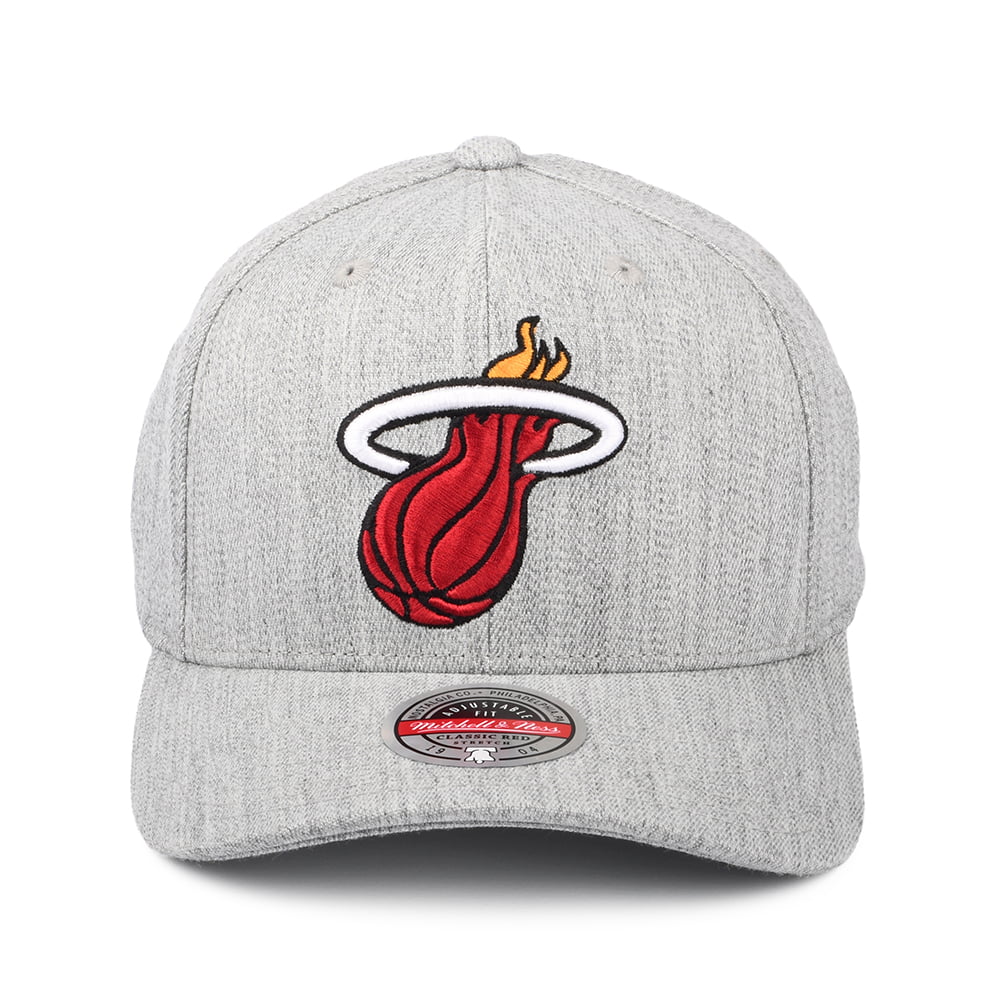 Casquette Snapback NBA Team Heather Redline Miami Heat gris chiné MITCHELL & NESS