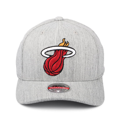 Casquette Snapback NBA Team Heather Redline Miami Heat gris chiné MITCHELL & NESS