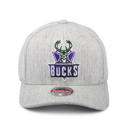 Casquette Snapback NBA Team Heather Redline Milwaukee Bucks gris chiné MITCHELL & NESS