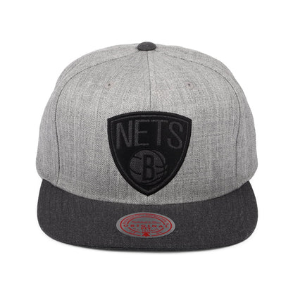 Casquette Snapback NBA Dual Heather Brooklyn Nets gris chiné MITCHELL & NESS