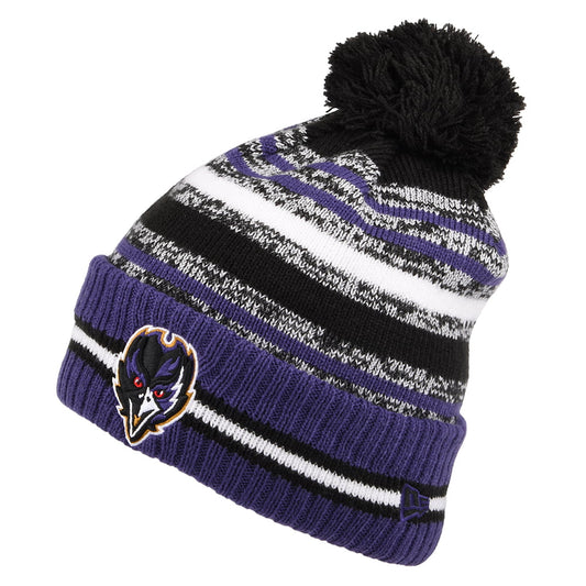 Bonnet à Pompon NFL Sport Knit OTC Baltimore Ravens violet-noir NEW ERA