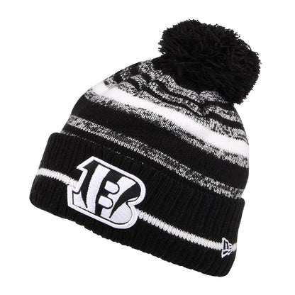 Bonnet à Pompon NFL Sport Knit Cincinnati Bengals noir-blanc NEW ERA