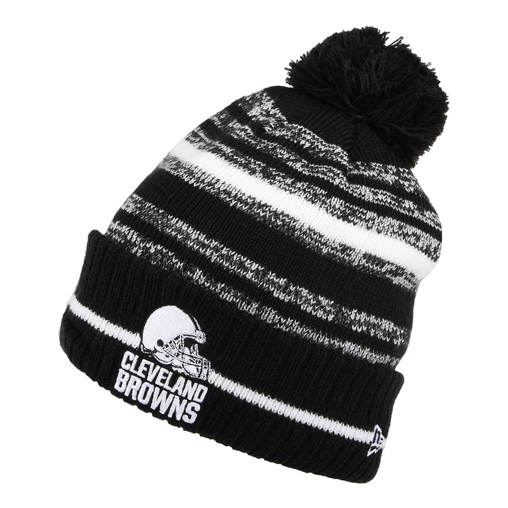 Bonnet à Pompon NFL Sport Knit Cleveland Browns noir-blanc NEW ERA
