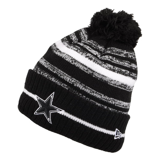 Bonnet à Pompon NFL Sport Knit Dallas Cowboys noir-blanc NEW ERA