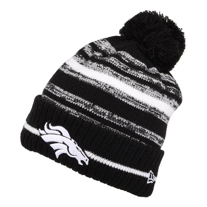 Bonnet à Pompon NFL Sport Knit Denver Broncos noir-blanc NEW ERA