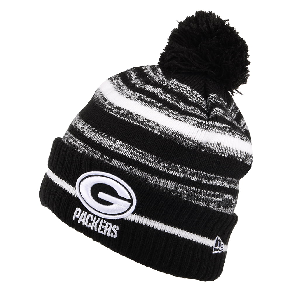 Bonnet à Pompon NFL Sport Knit Green Bay Packers noir-blanc NEW ERA