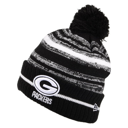 Bonnet à Pompon NFL Sport Knit Green Bay Packers noir-blanc NEW ERA