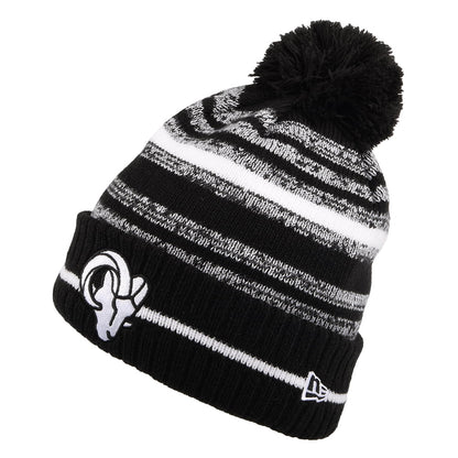 Bonnet à Pompon NFL Sport Knit Los Angeles Rams noir-blanc NEW ERA