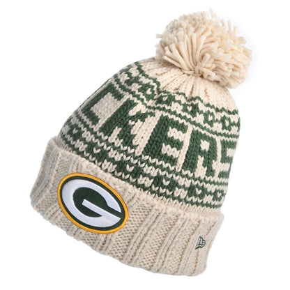 Bonnet à Pompon Femme NFL Sport Knit Green Bay Packers avoine NEW ERA