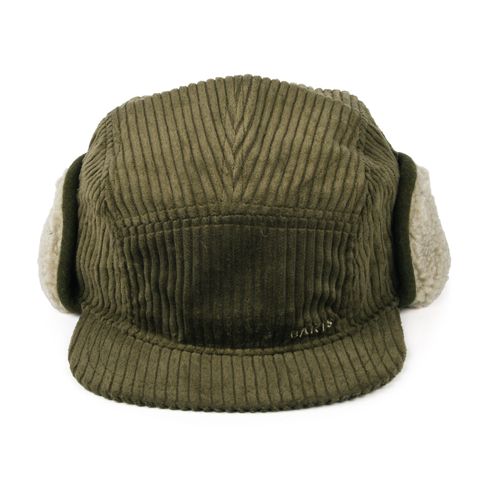 Casquette 5 Panel en Velours Côtelé Avec Protège-Oreilles Rayner vert militaire BARTS