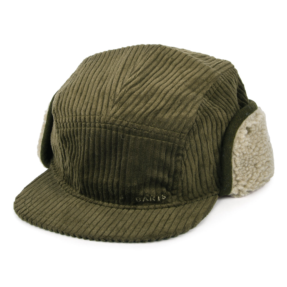Casquette 5 Panel en Velours Côtelé Avec Protège-Oreilles Rayner vert militaire BARTS