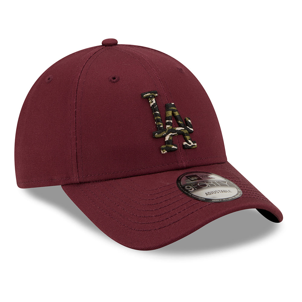 Casquette 9FORTY MLB Wild Camo L.A. Dodgers bordeaux NEW ERA