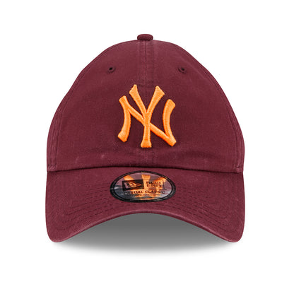 Casquette 9TWENTY MLB League Essential NY Yankees bordeaux délavé NEW ERA