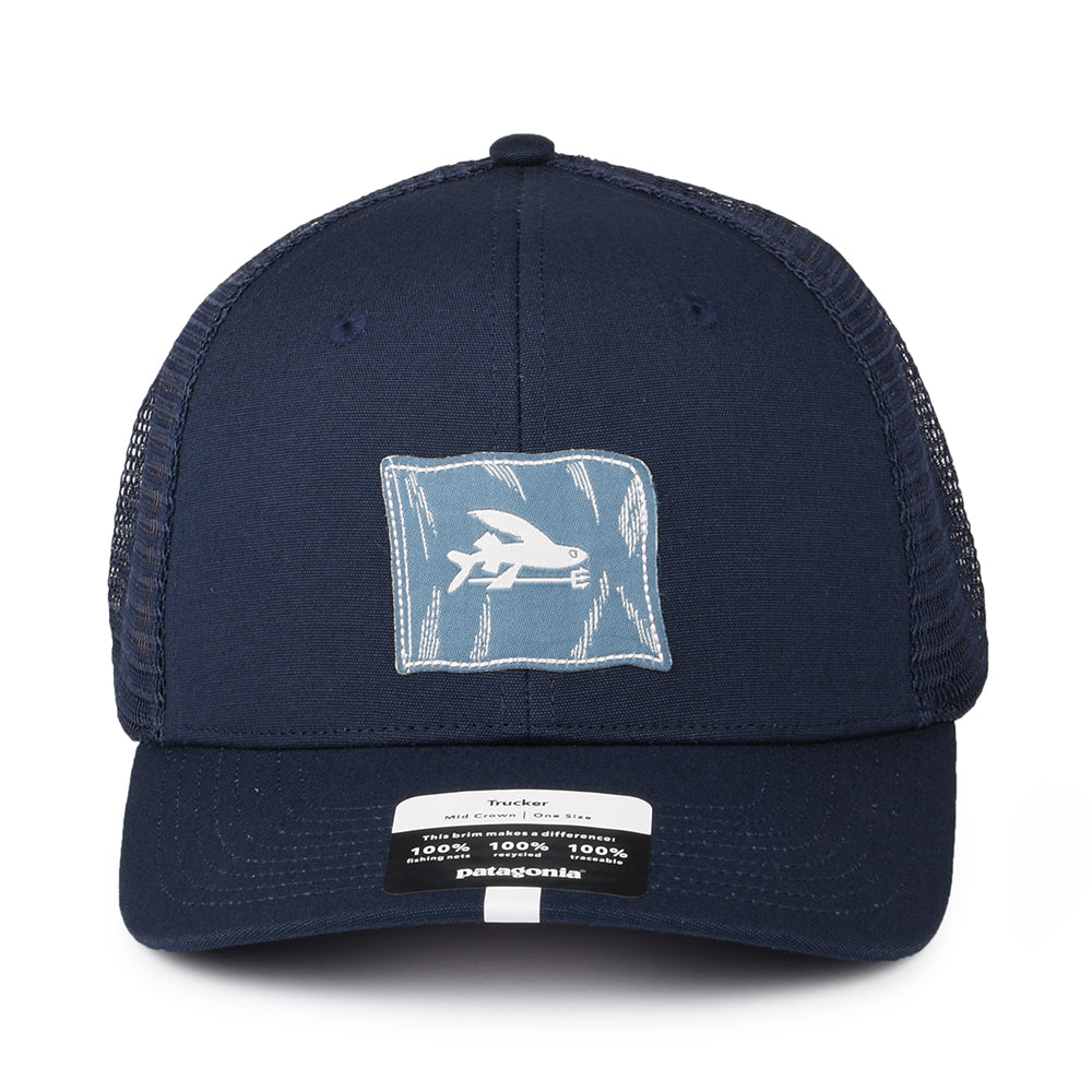 Casquette Trucker en Coton Bio Fly The Flag Label bleu marine PATAGONIA