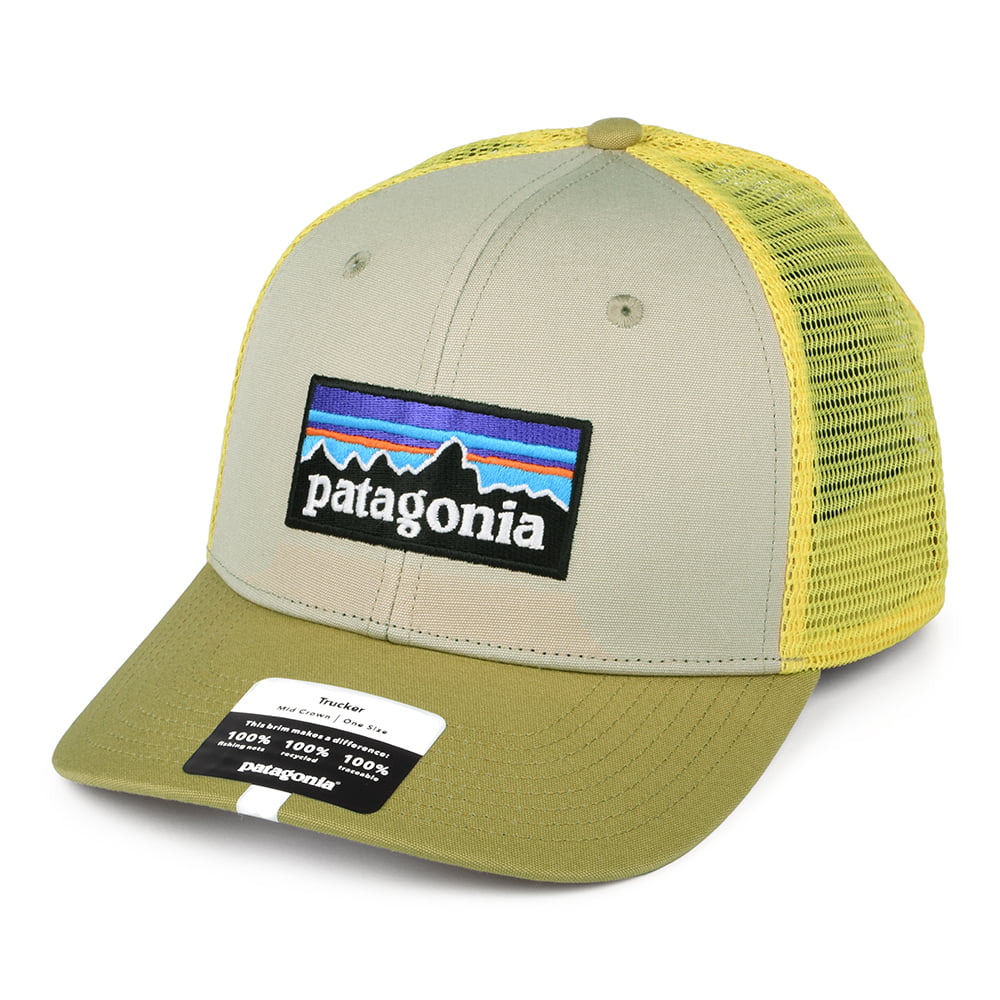 Casquette Trucker en Coton Bio P-6 Logo beige sable-jaune PATAGONIA