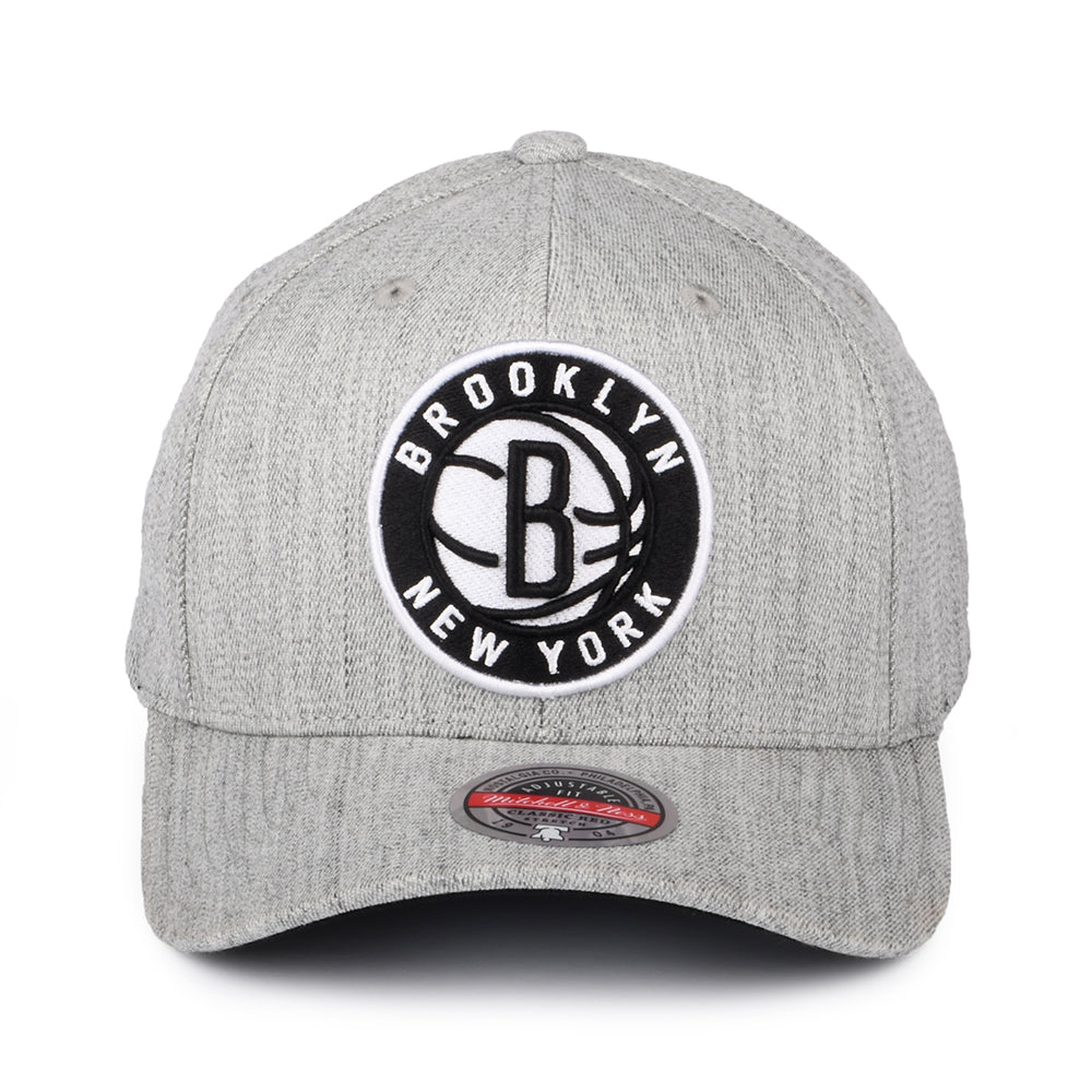 Casquette Snapback NBA Team Heather Stretch Brooklyn Nets gris chiné MITCHELL & NESS