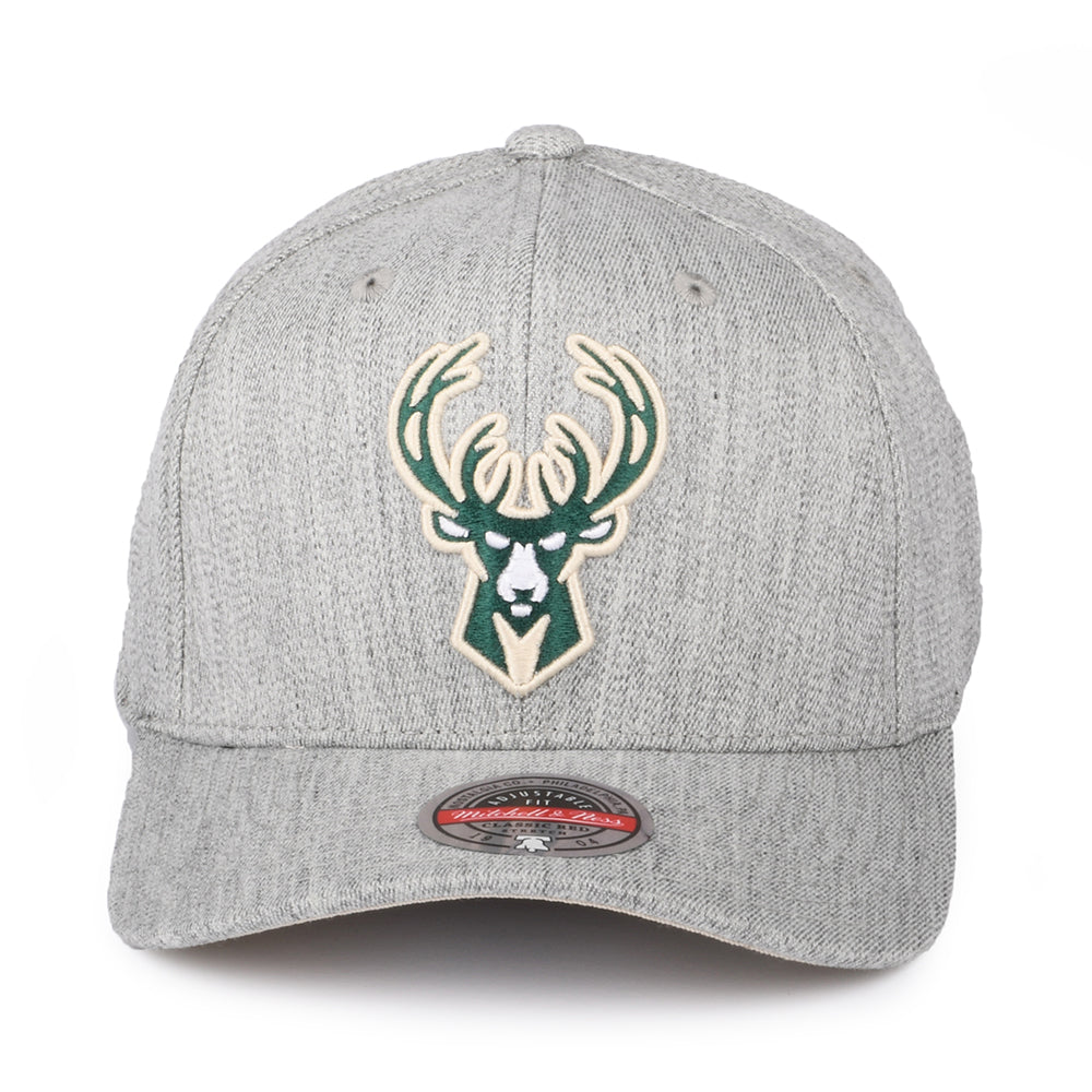 Casquette Snapback NBA Team Heather Milwaukee Bucks gris chiné MITCHELL & NESS