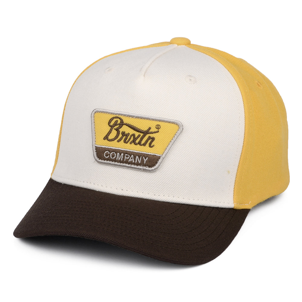 Casquette Snapback Linwood C NetPLus MP blanc cassé-jaune-marron BRIXTON