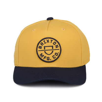Casquette Snapback Crest C NetPlus MP jaune-bleu marine BRIXTON