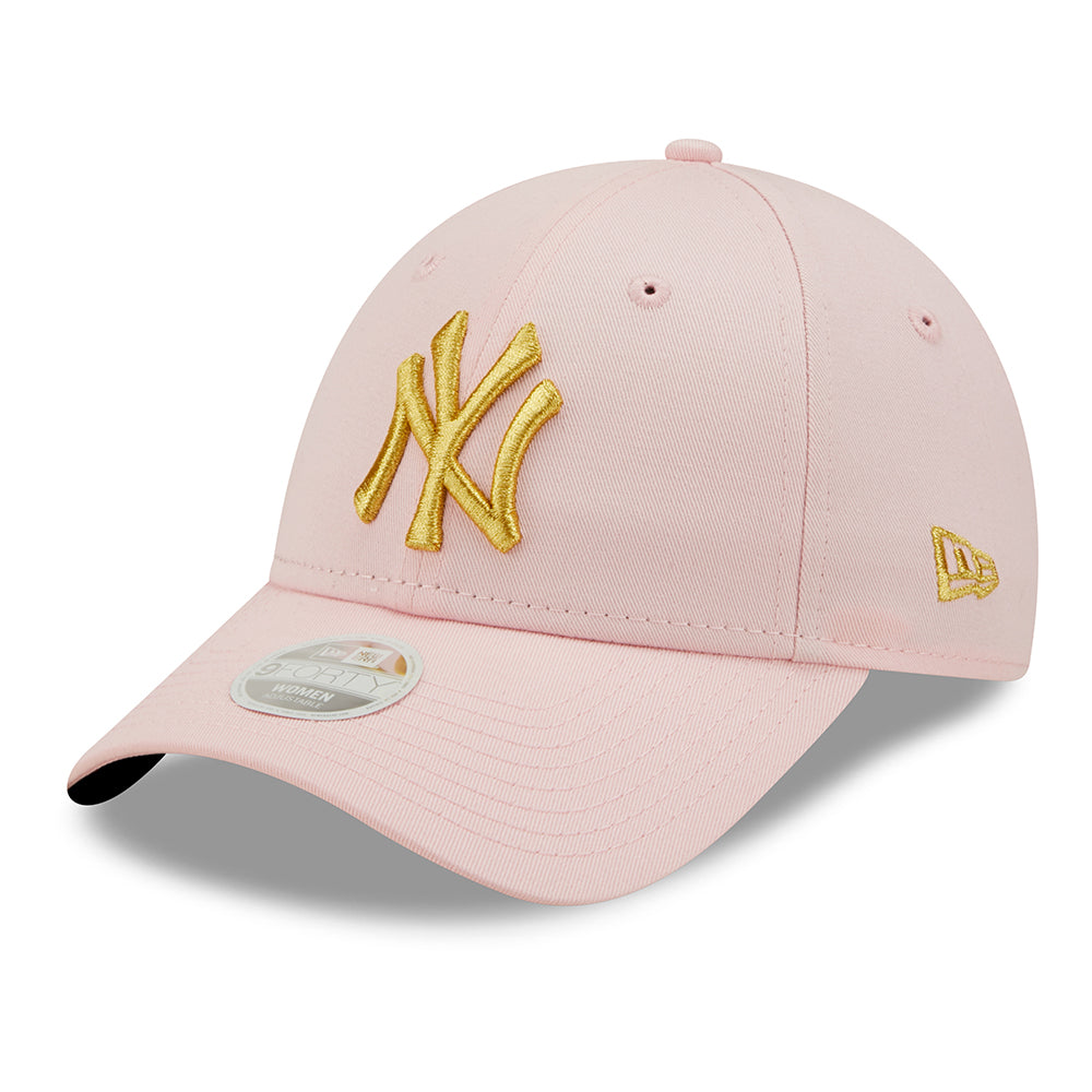 Casquette Femme 9FORTY MLB Metallic Logo New York Yankees rose-or NEW ERA