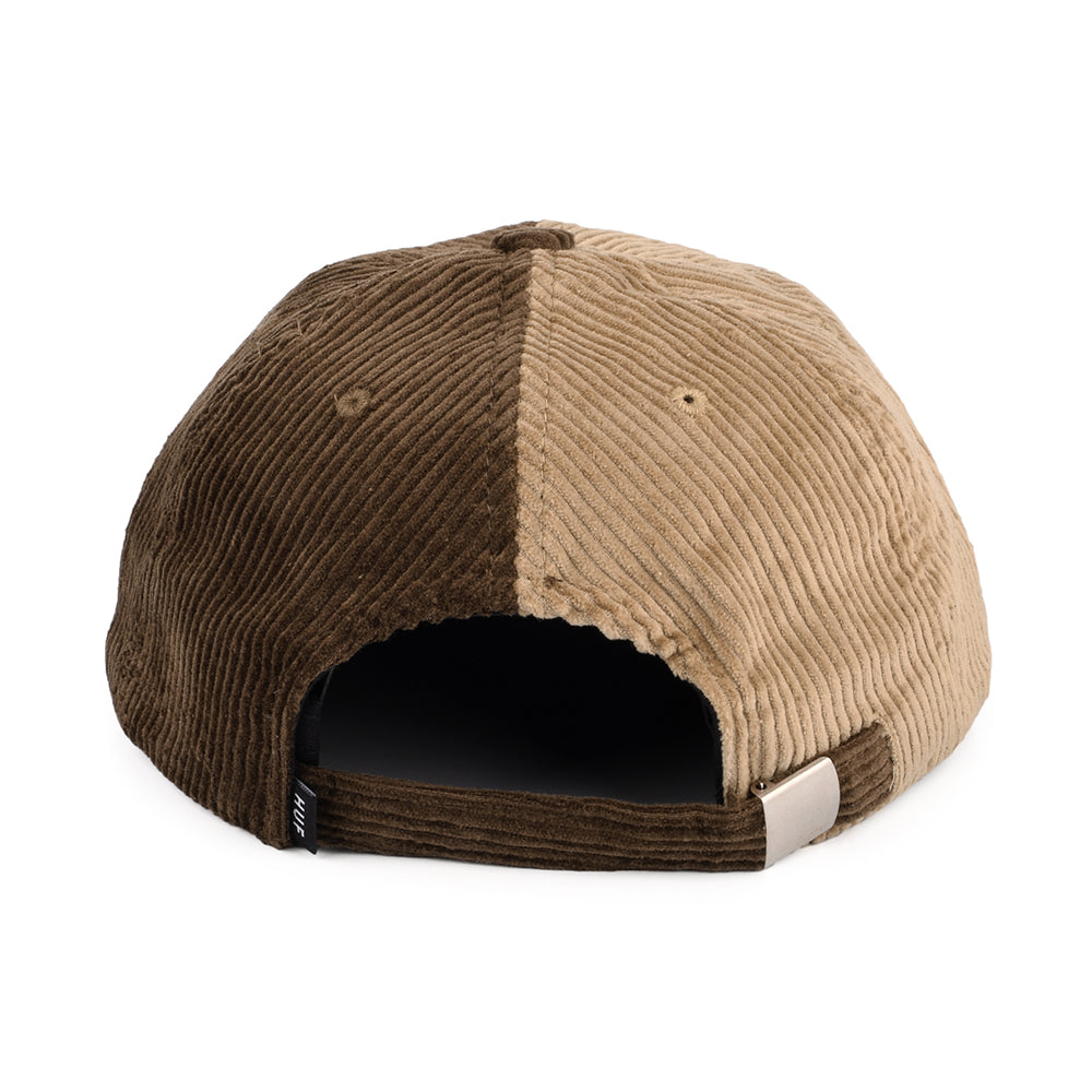 Casquette en Velours Côtelé Bicolore Marina marron HUF
