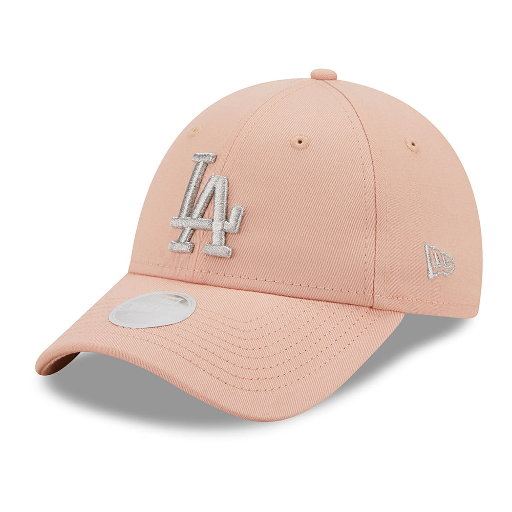 Casquette Femme 9FORTY MLB Metallic Logo L.A. Dodgers rose clair-argenté NEW ERA