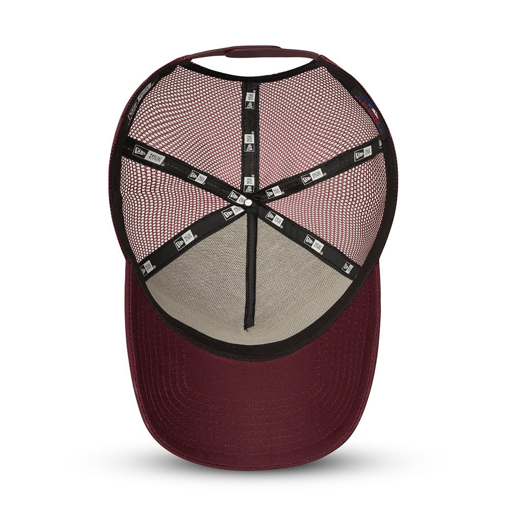 Casquette Trucker A-Frame 9FORTY Heritage Patch bordeaux NEW ERA