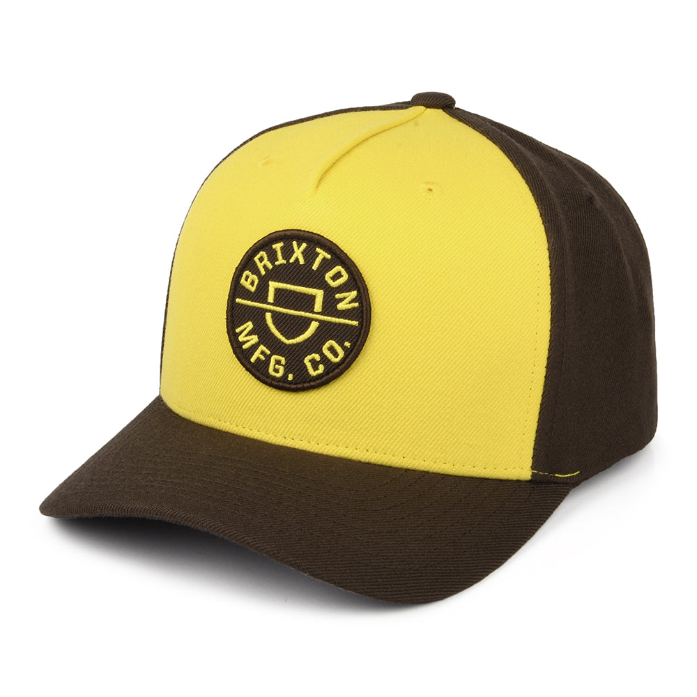 Casquette Snapback Crest C NetPlus MP jaune-marron BRIXTON