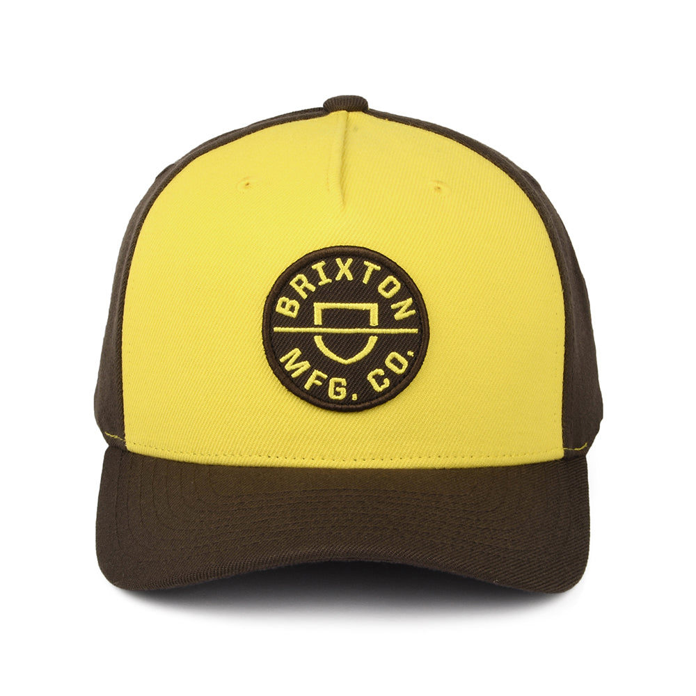 Casquette Snapback Crest C NetPlus MP jaune-marron BRIXTON