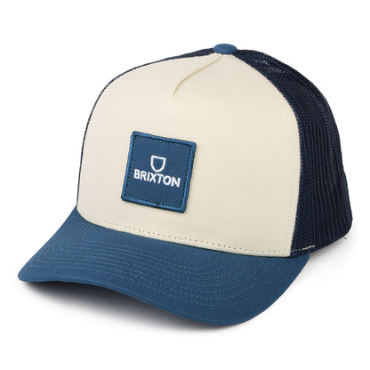 Casquette Trucker Alpha Block NetPlus MP bleu-blanc BRIXTON
