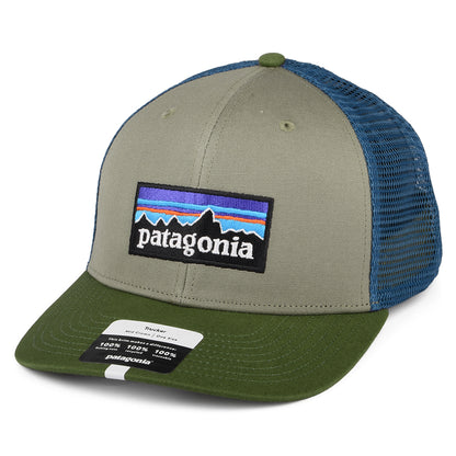 Casquette Trucker en Coton Bio P-6 Logo khaki-olive-bleu PATAGONIA