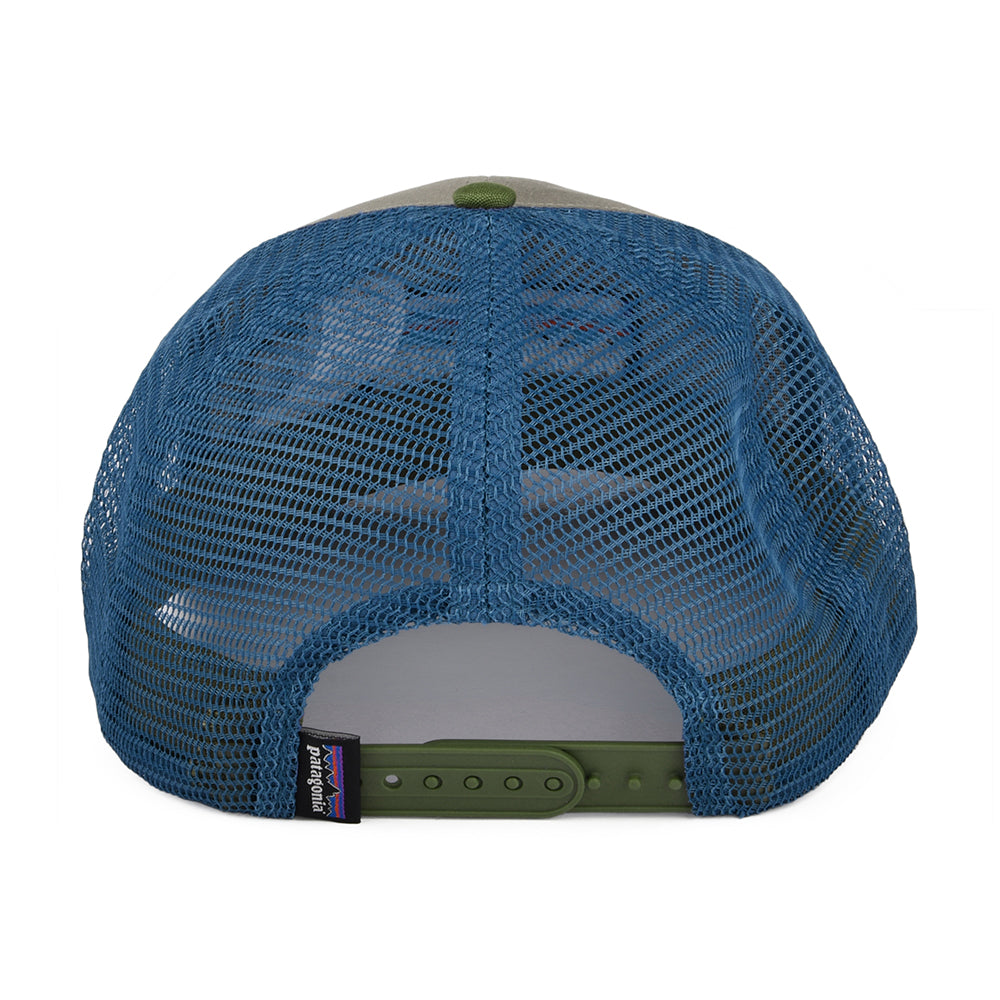 Casquette Trucker en Coton Bio P-6 Logo khaki-olive-bleu PATAGONIA