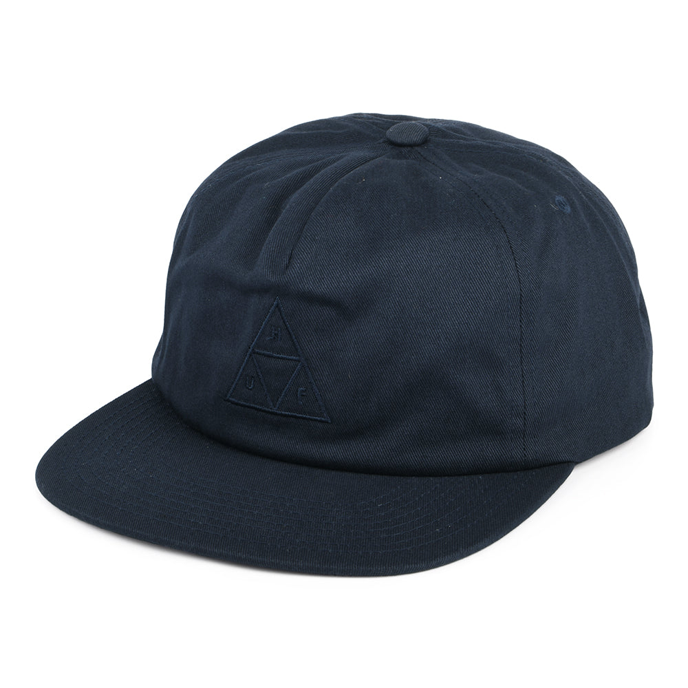 Casquette Snapback Non Structurée Triple Triangle bleu marine sur bleu marine HUF