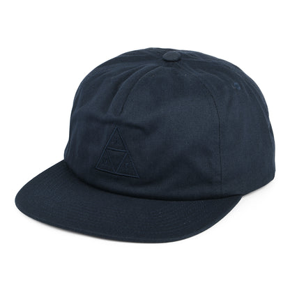 Casquette Snapback Non Structurée Triple Triangle bleu marine sur bleu marine HUF