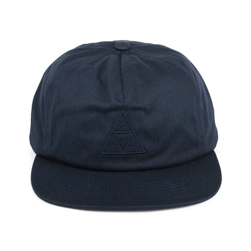 Casquette Snapback Non Structurée Triple Triangle bleu marine sur bleu marine HUF