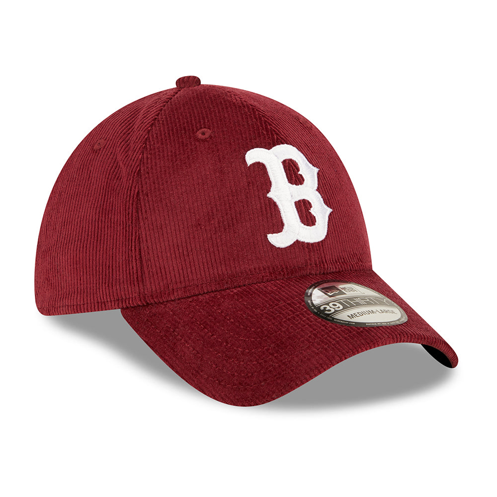 Casquette 39THIRTY MLB Cord Boston Red Sox bordeaux-blanc NEW ERA