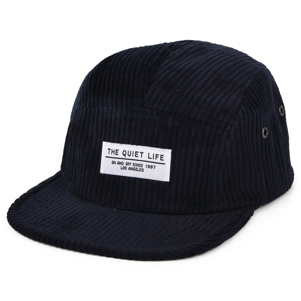Casquette 5 Panel en Velours Grosse Côtes bleu marine THE QUIET LIFE