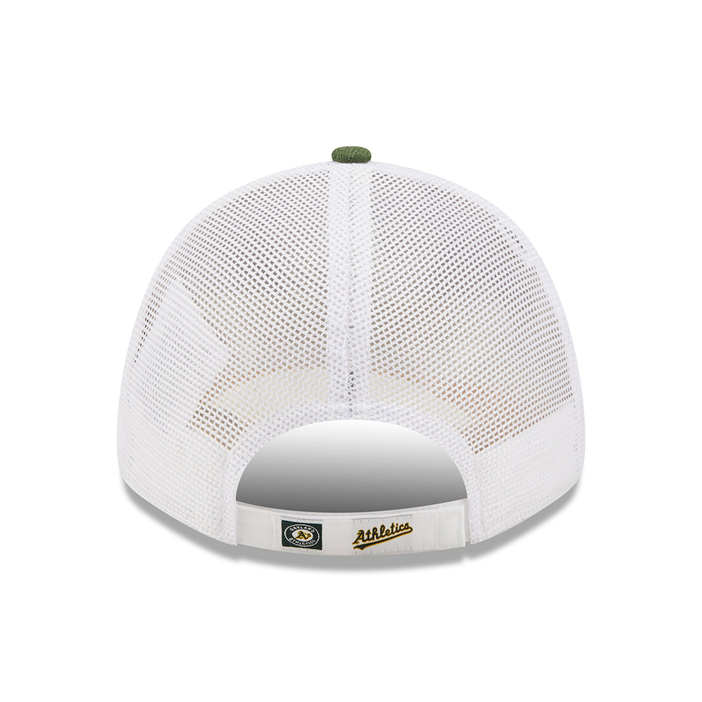 Casquette Trucker 9FORTY MLB Home Field Oakland Athletics olive chiné NEW ERA