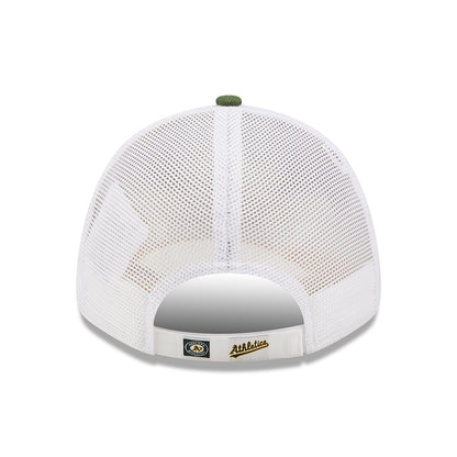 Casquette Trucker 9FORTY MLB Home Field Oakland Athletics olive chiné NEW ERA