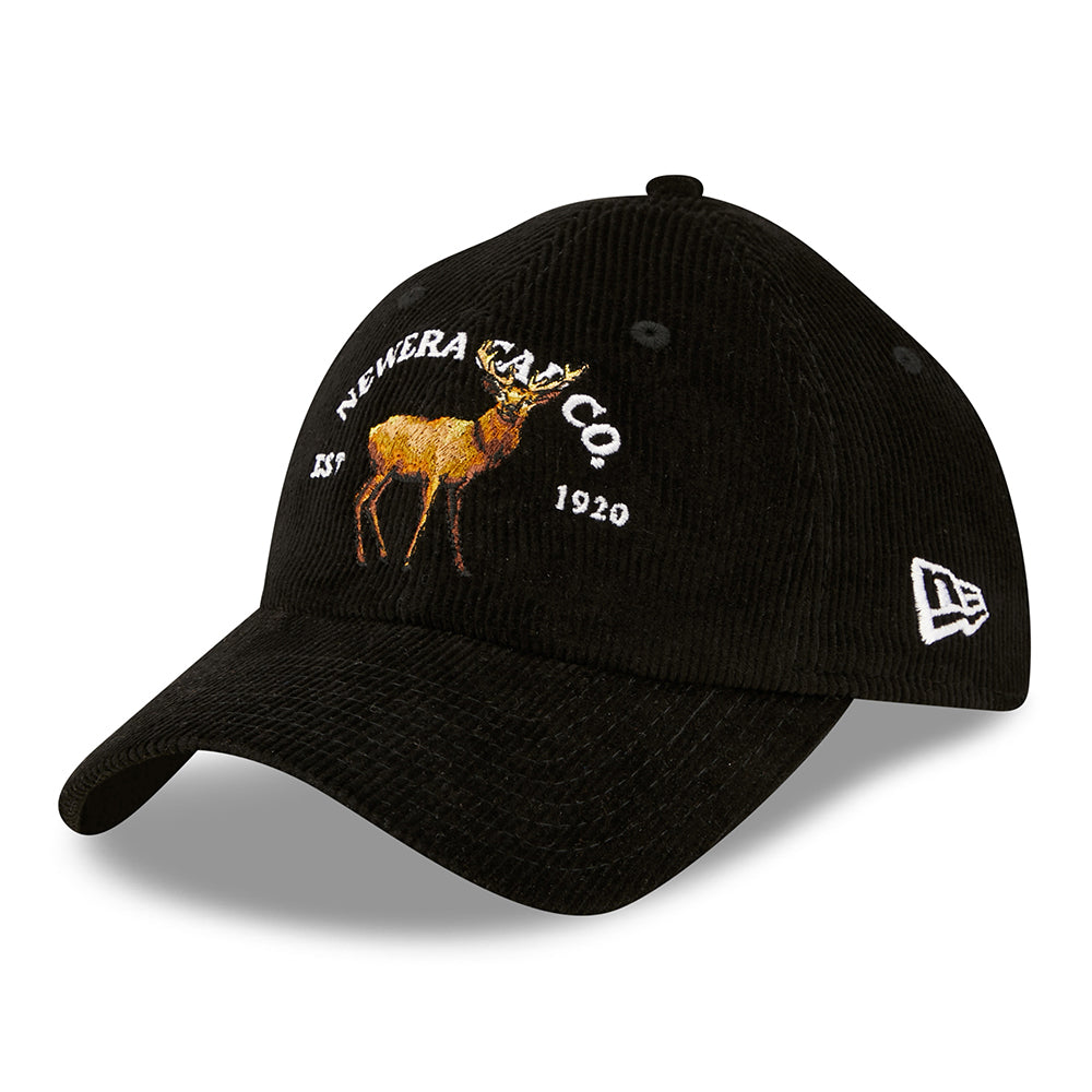 Casquette 9TWENTY Wildlife Casual Classic en Velours Côtelé Cerf noir NEW ERA