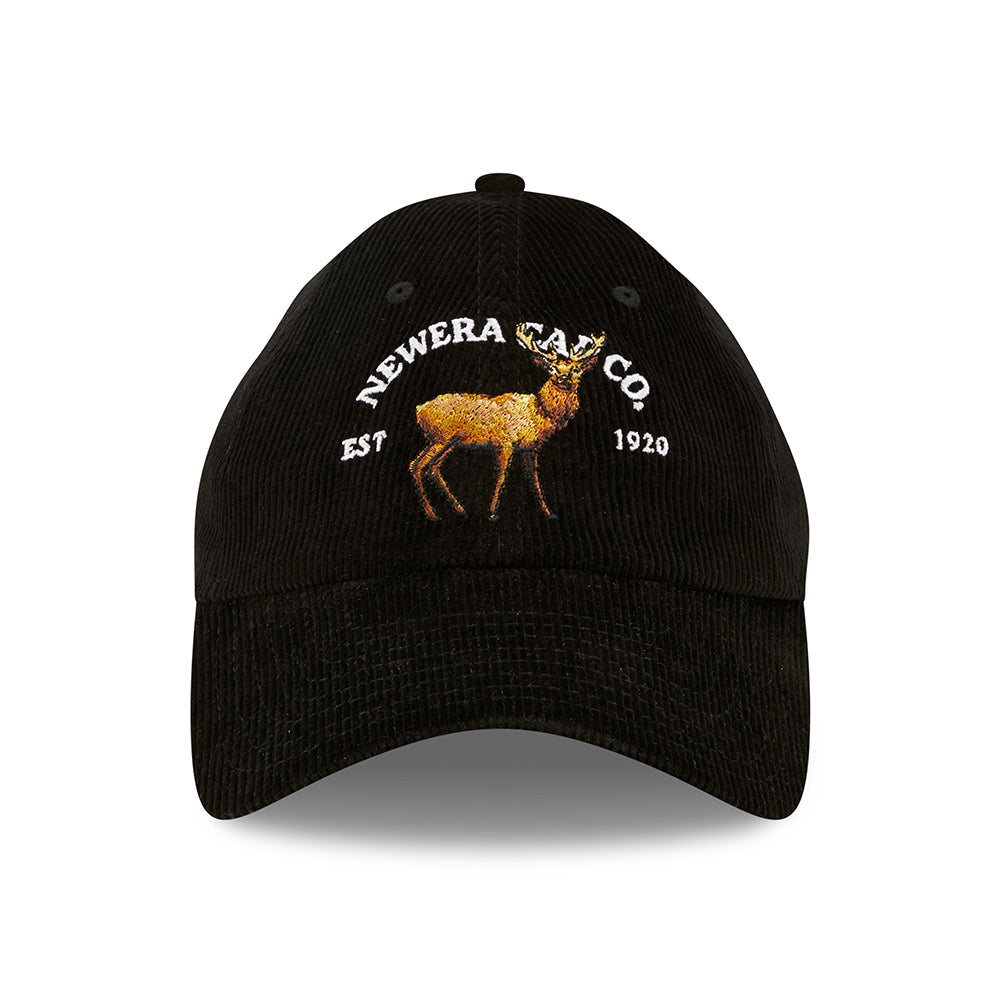 Casquette 9TWENTY Wildlife Casual Classic en Velours Côtelé Cerf noir NEW ERA