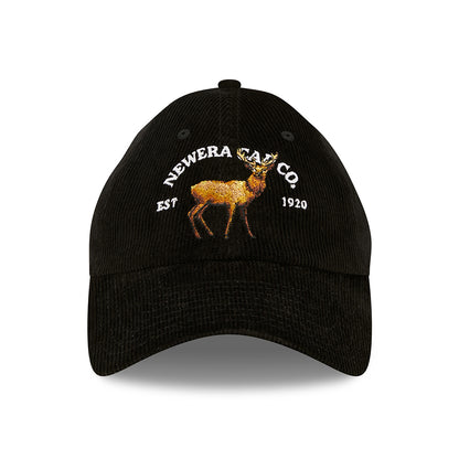 Casquette 9TWENTY Wildlife Casual Classic en Velours Côtelé Cerf noir NEW ERA