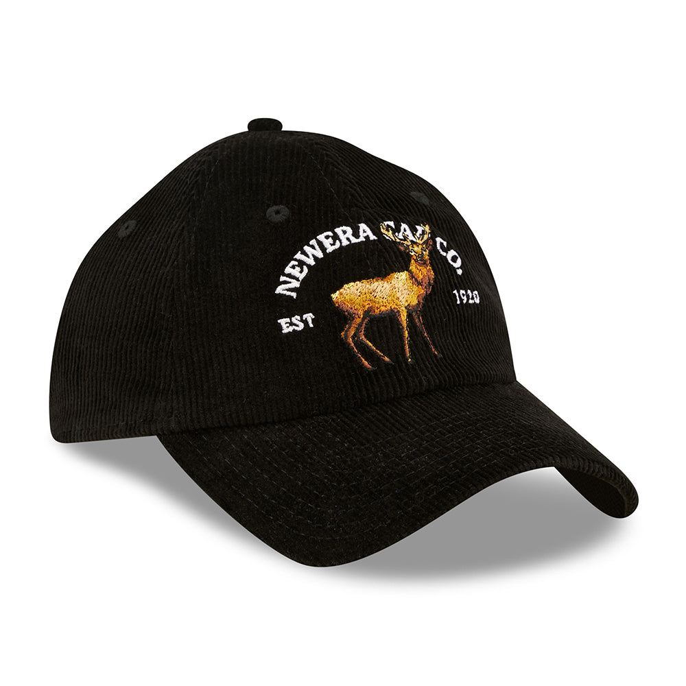 Casquette 9TWENTY Wildlife Casual Classic en Velours Côtelé Cerf noir NEW ERA