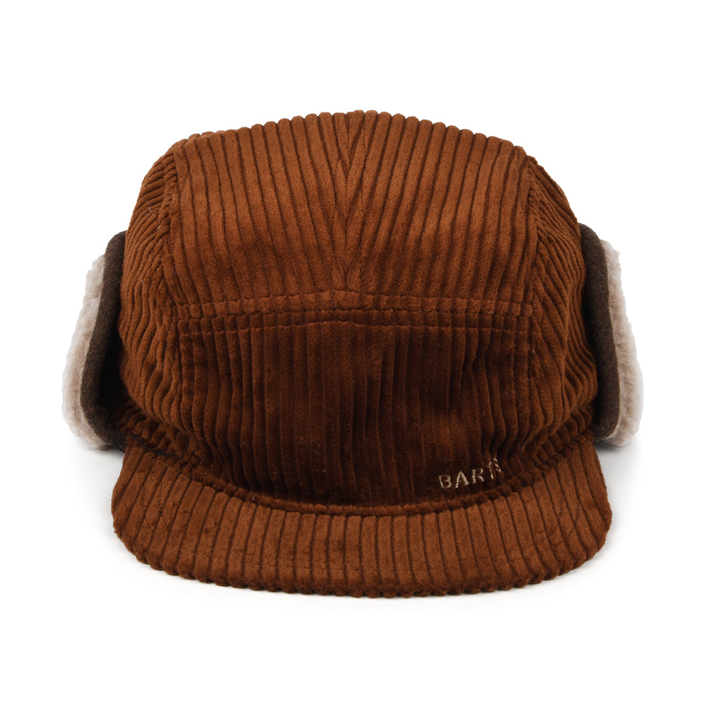 Casquette 5 Panel en Velours Côtelé Avec Protège-Oreilles Rayner rouille BARTS
