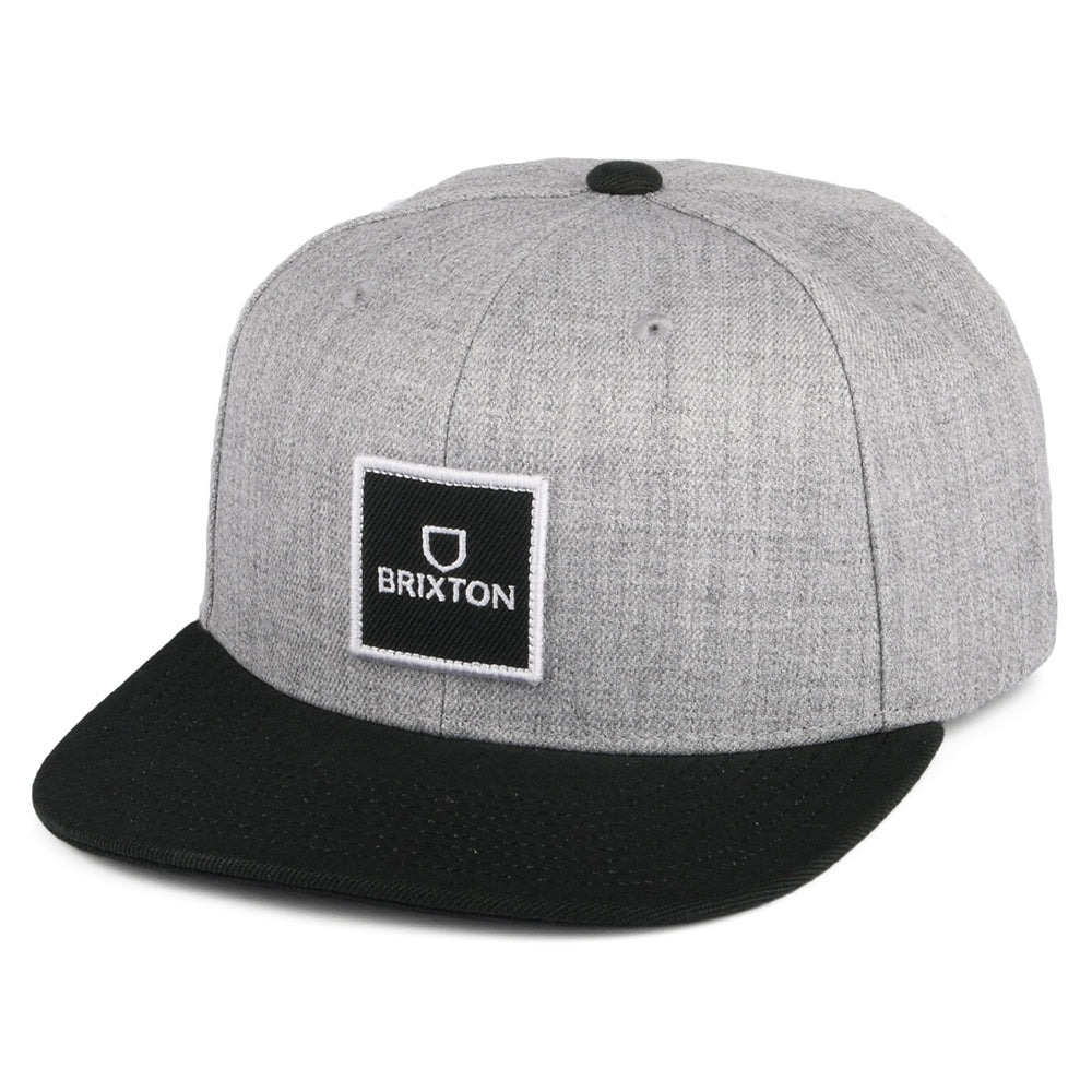 Casquette Snapback Alpha Square NetPlus MP gris chiné-noir BRIXTON