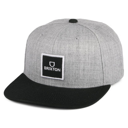 Casquette Snapback Alpha Square NetPlus MP gris chiné-noir BRIXTON