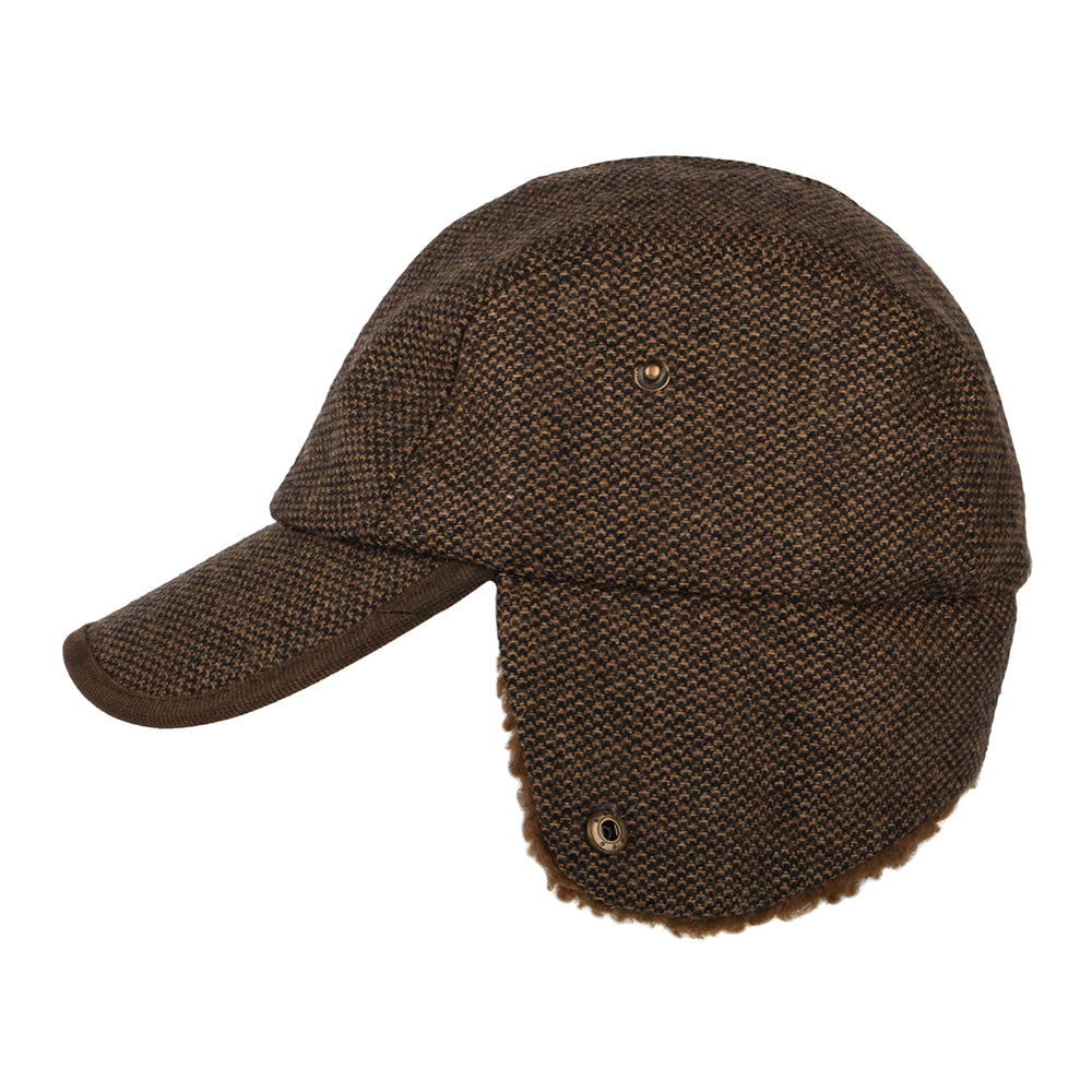 Casquette Hiver à Motif Tête-de-Clou Avec Protège-Oreilles marron DORFMAN PACIFIC