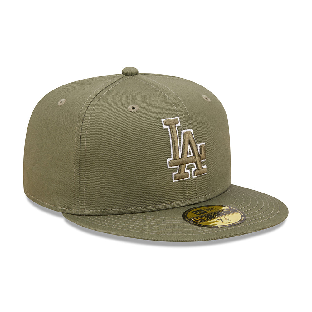 Casquette 59FIFTY MLB Team Outline L.A. Dodgers olive NEW ERA